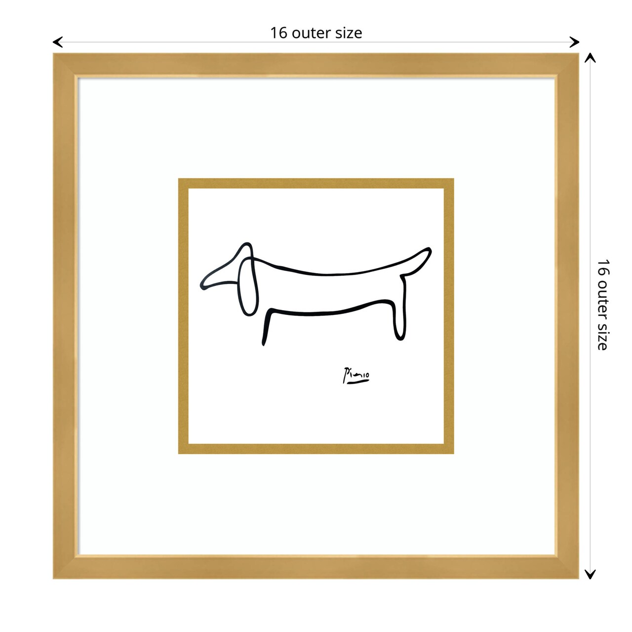 Le Chien (The Dog) by Pablo Picasso Wood Framed Wall Art Print